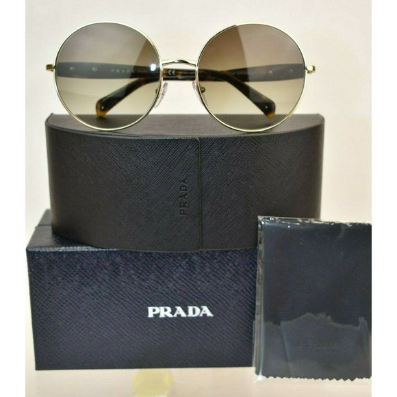NIB PRADA SPR58V BROWN HAVANA LETTERING LOGO PLASTIC METAL FRAME SUNGLASSES main image 10